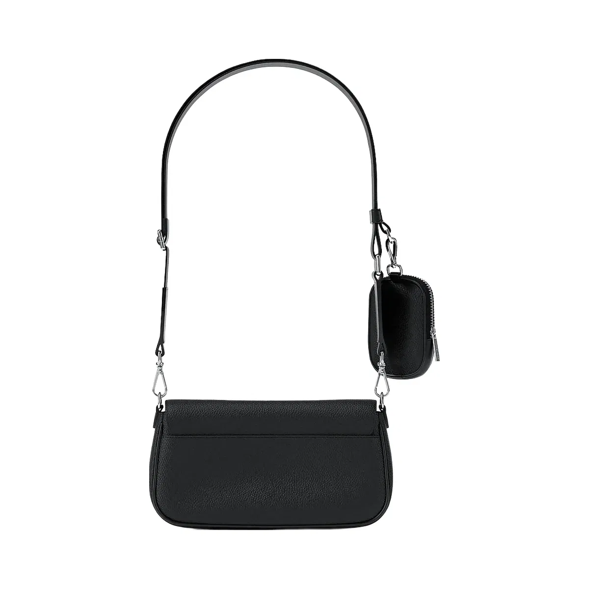 Michael Kors Jet Set Travel Small Pebbled Leather Crossbody Bag With Pouch Black