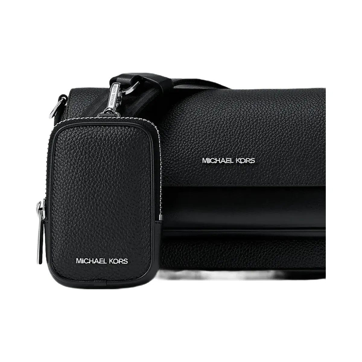 Michael Kors Jet Set Travel Small Pebbled Leather Crossbody Bag With Pouch Black