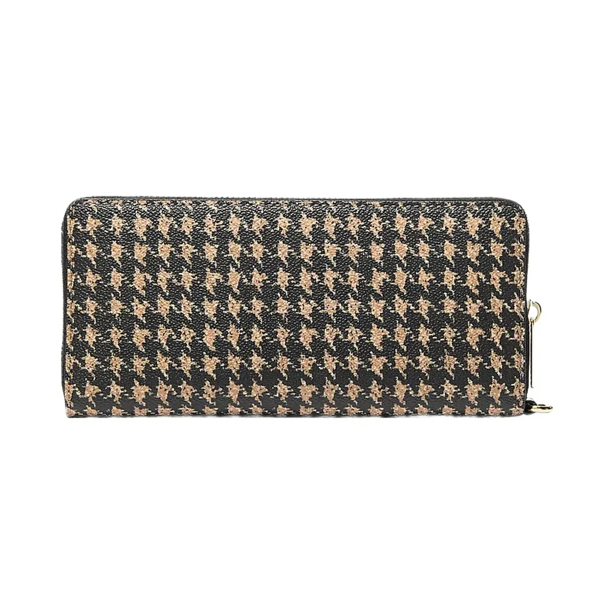 Michael Kors Jet Set Travel Houndstooth Print Continental Wristlet Black/Camel