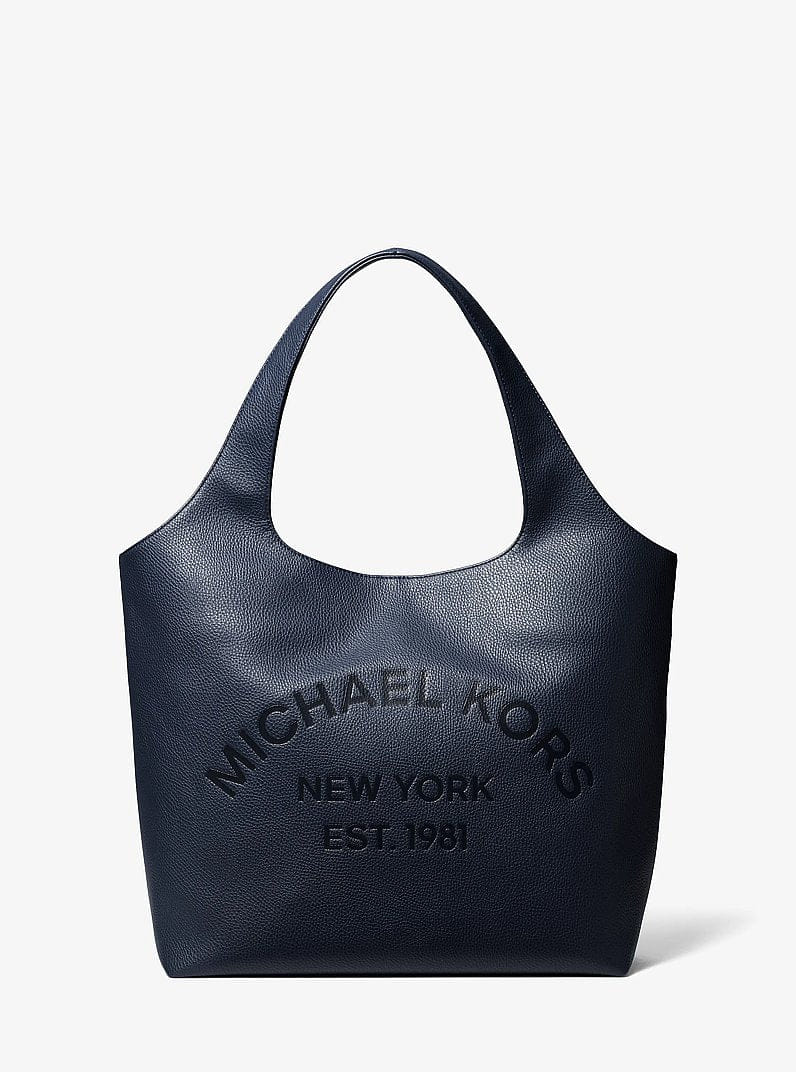 Michael Kors Cooper Small Logo Embossed Tote Bag Navy