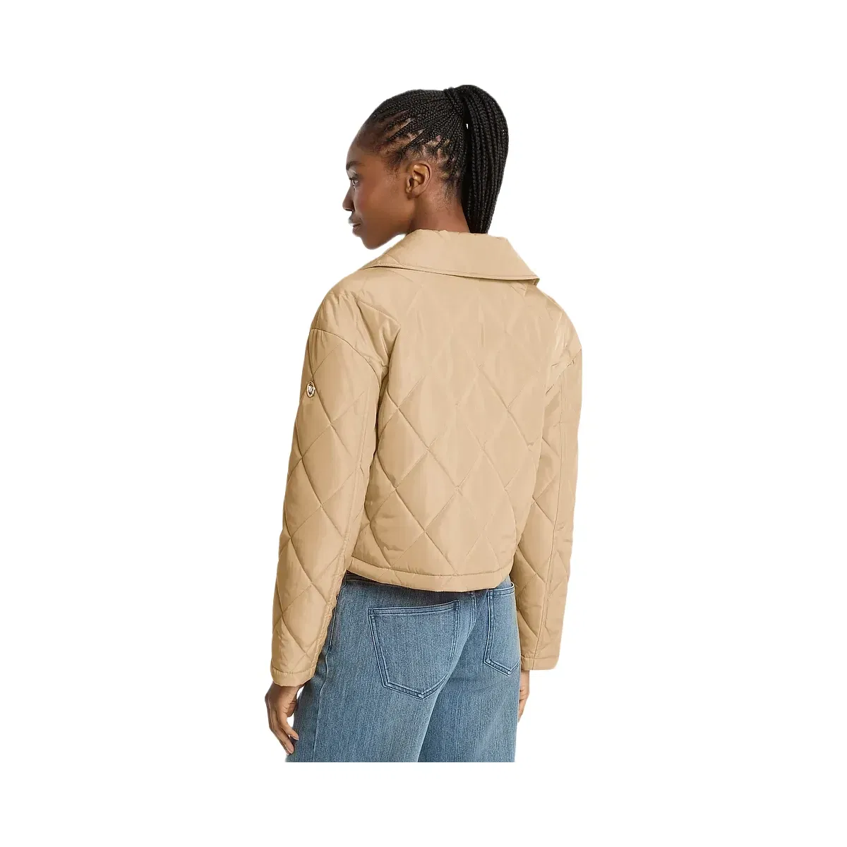 Michael Kors Cropped Quilted Jacket Khaki