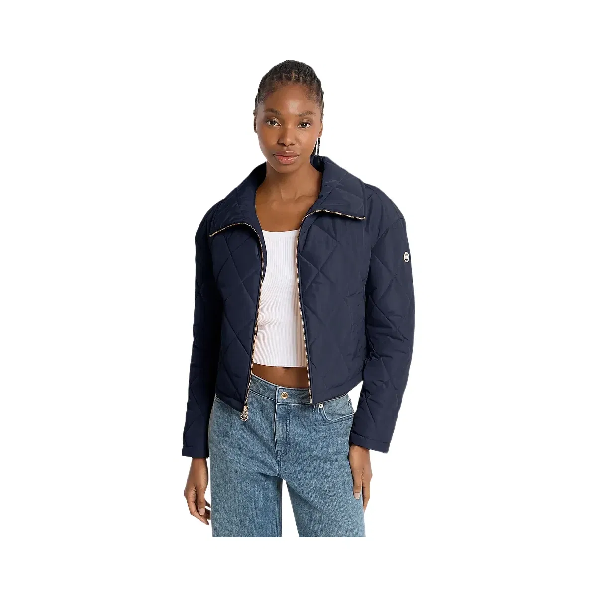 Michael Kors Cropped Quilted Jacket Midnightblue