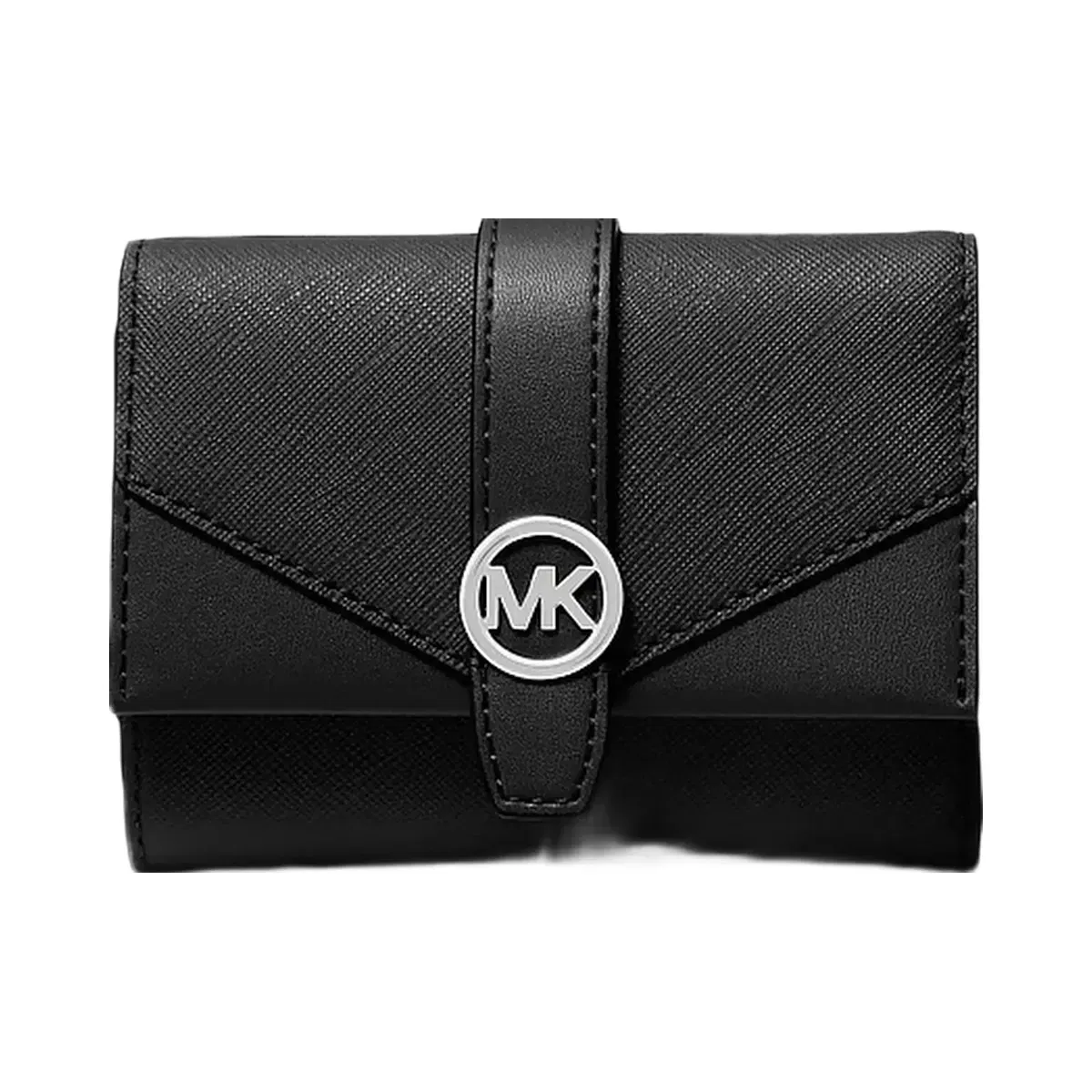 Michael Kors Greenwich Medium Leather Trifold Wallet Black