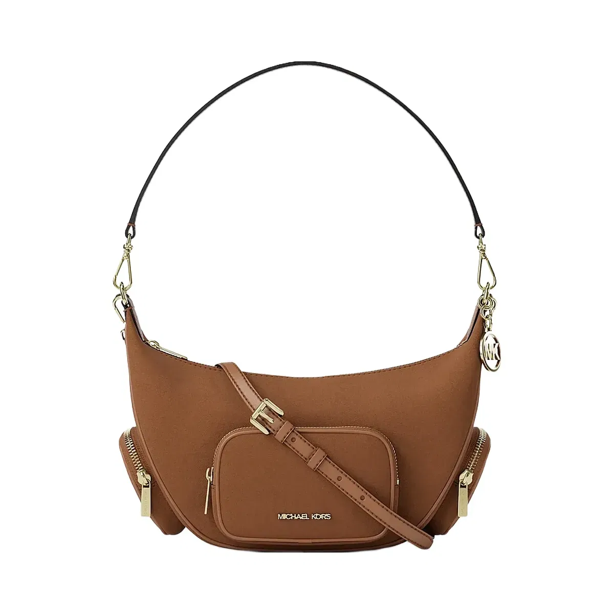 Michael Kors Merritt Medium Suede Convertible Shoulder Bag Luggage