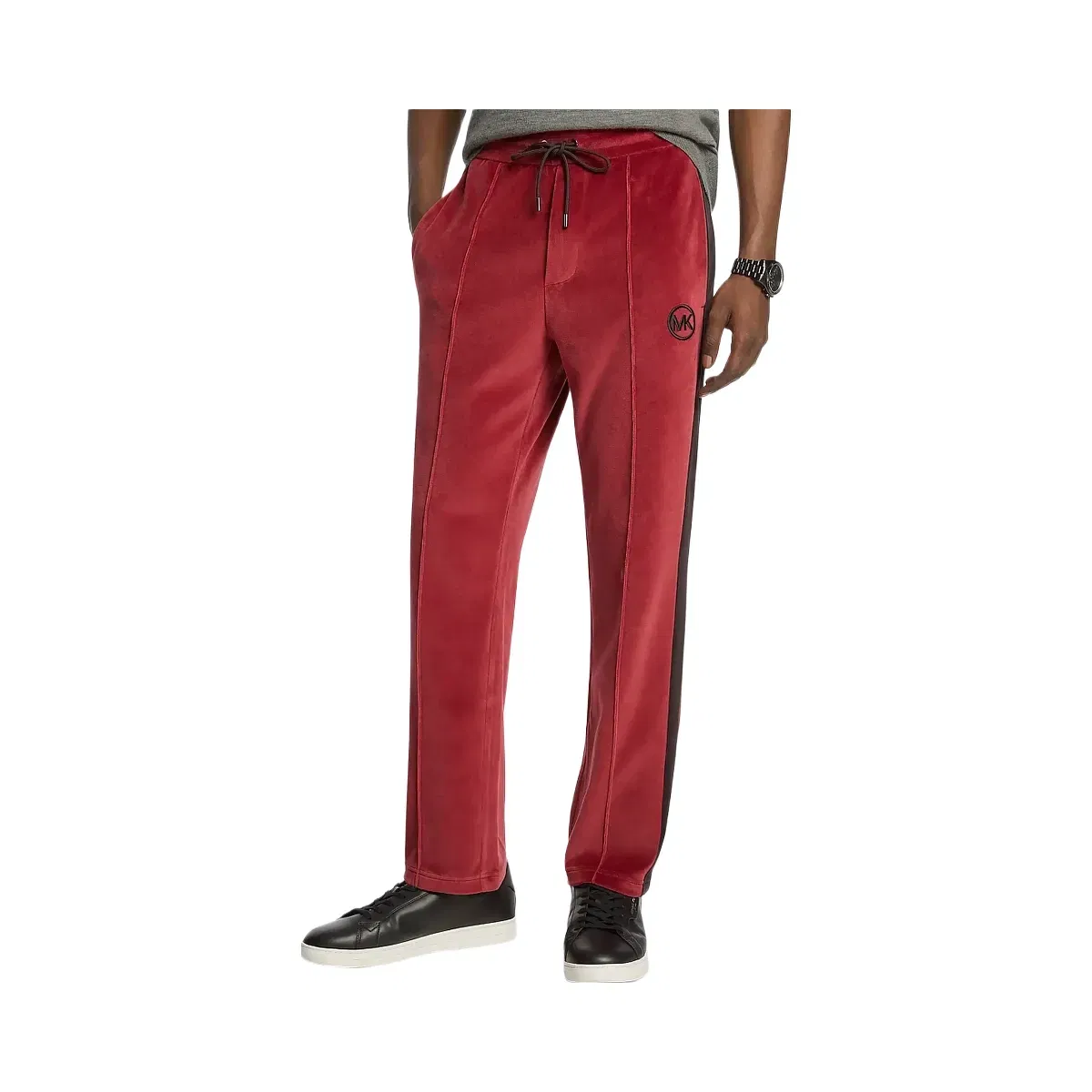 Michael Kors Stripe Velour Joggers Cherry