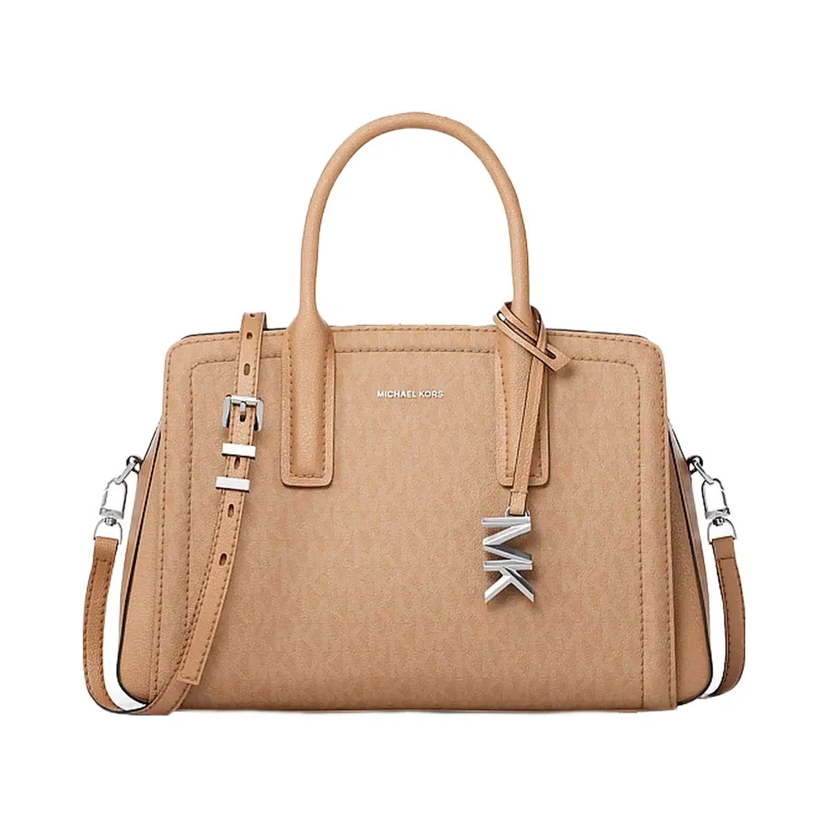 Michael Kors Laila Small Signature Logo Satchel Peanut