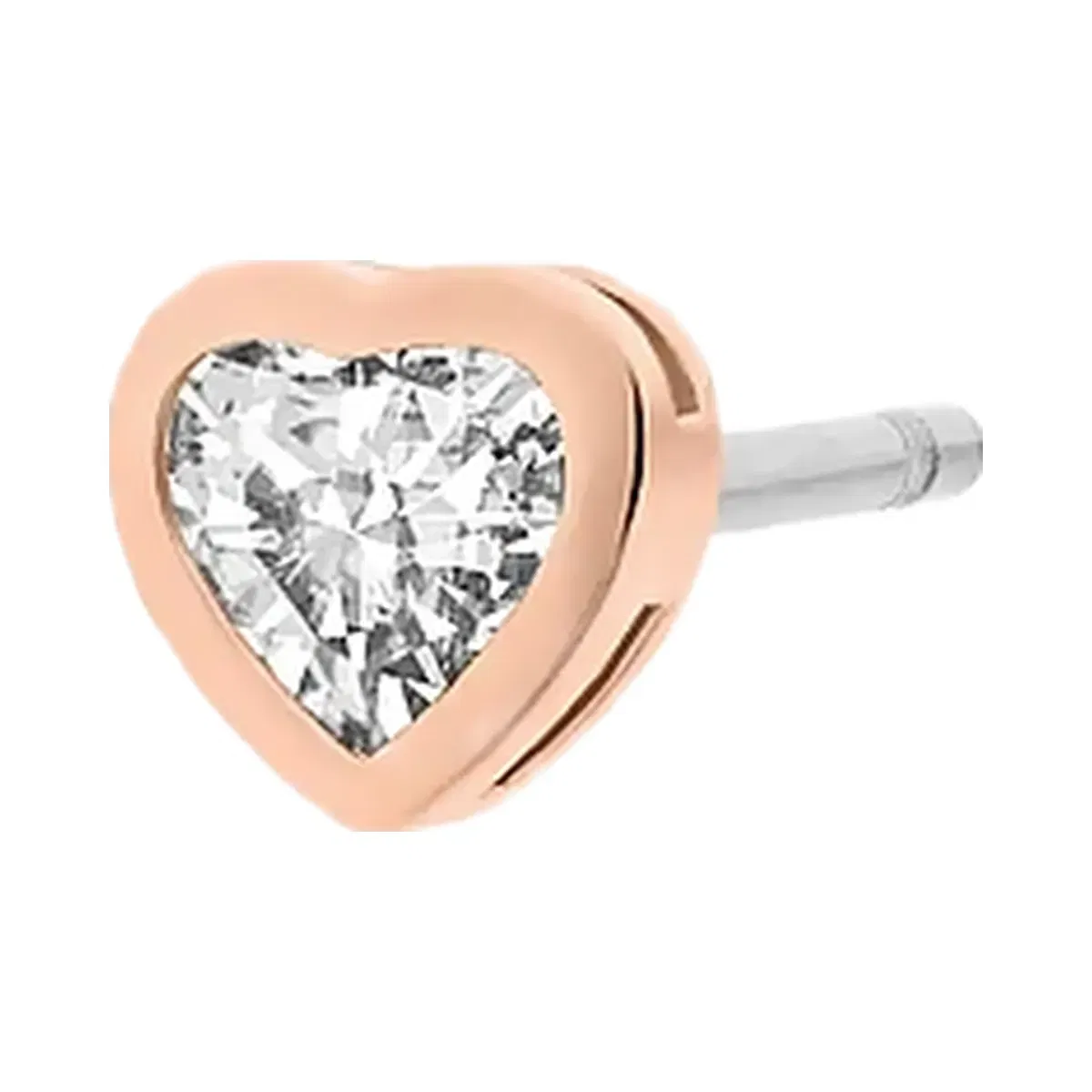 Michael Kors Heart Cubic Zirconia Necklace and Stud Earrings Gift Set Rose Gold