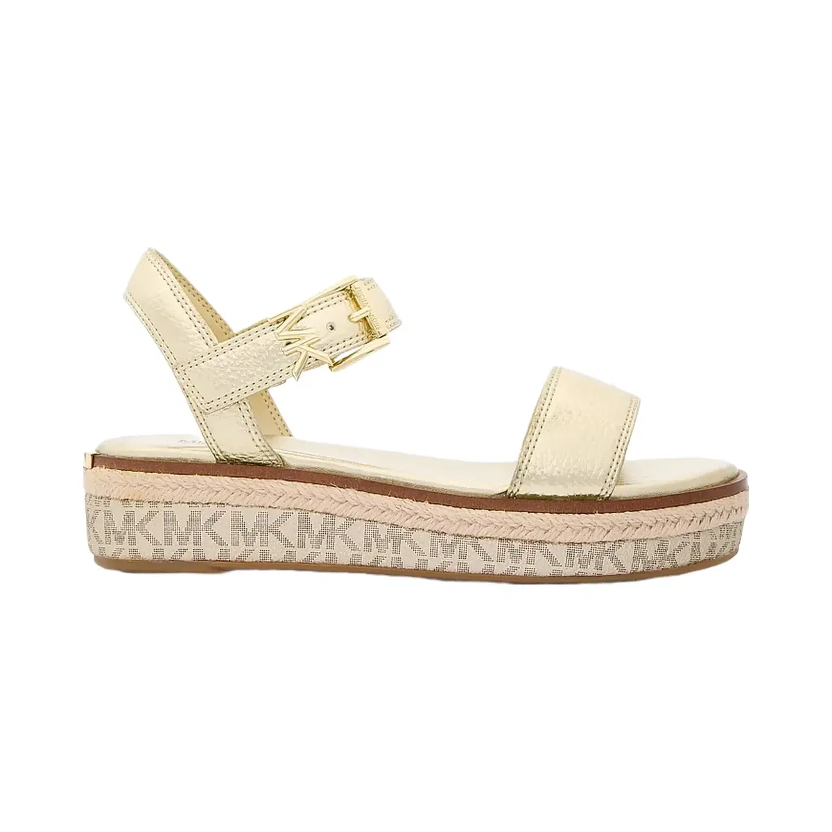 Michael Kors Richie Metallic Platform Espadrille Sandal Pale Gold