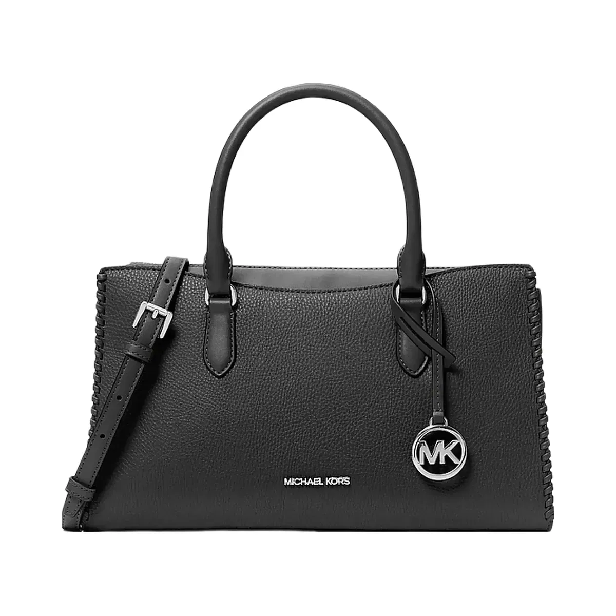 Michael Kors Arden Medium Top-Zip Satchel Black