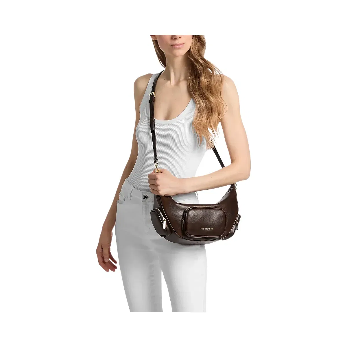 Michael Kors Merritt Medium Convertible Shoulder Bag Chocolate