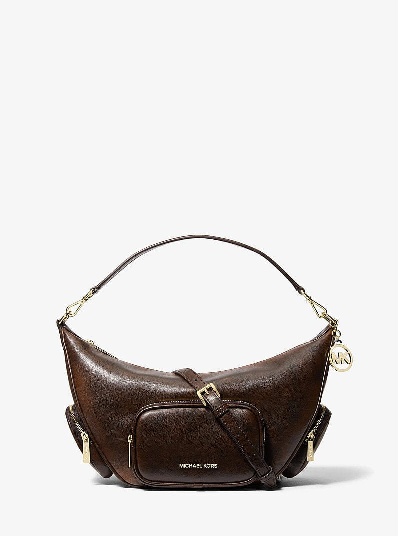 Michael Kors Merritt Medium Convertible Shoulder Bag Chocolate