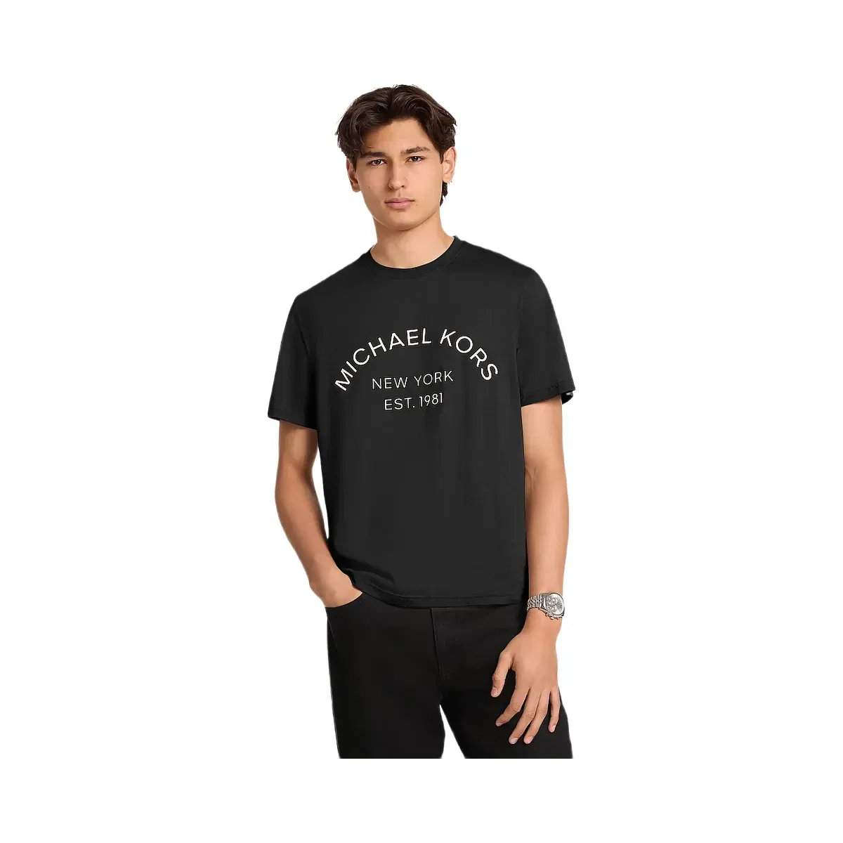 Michael Kors Graphic Logo Cotton Jersey T-Shirt Black