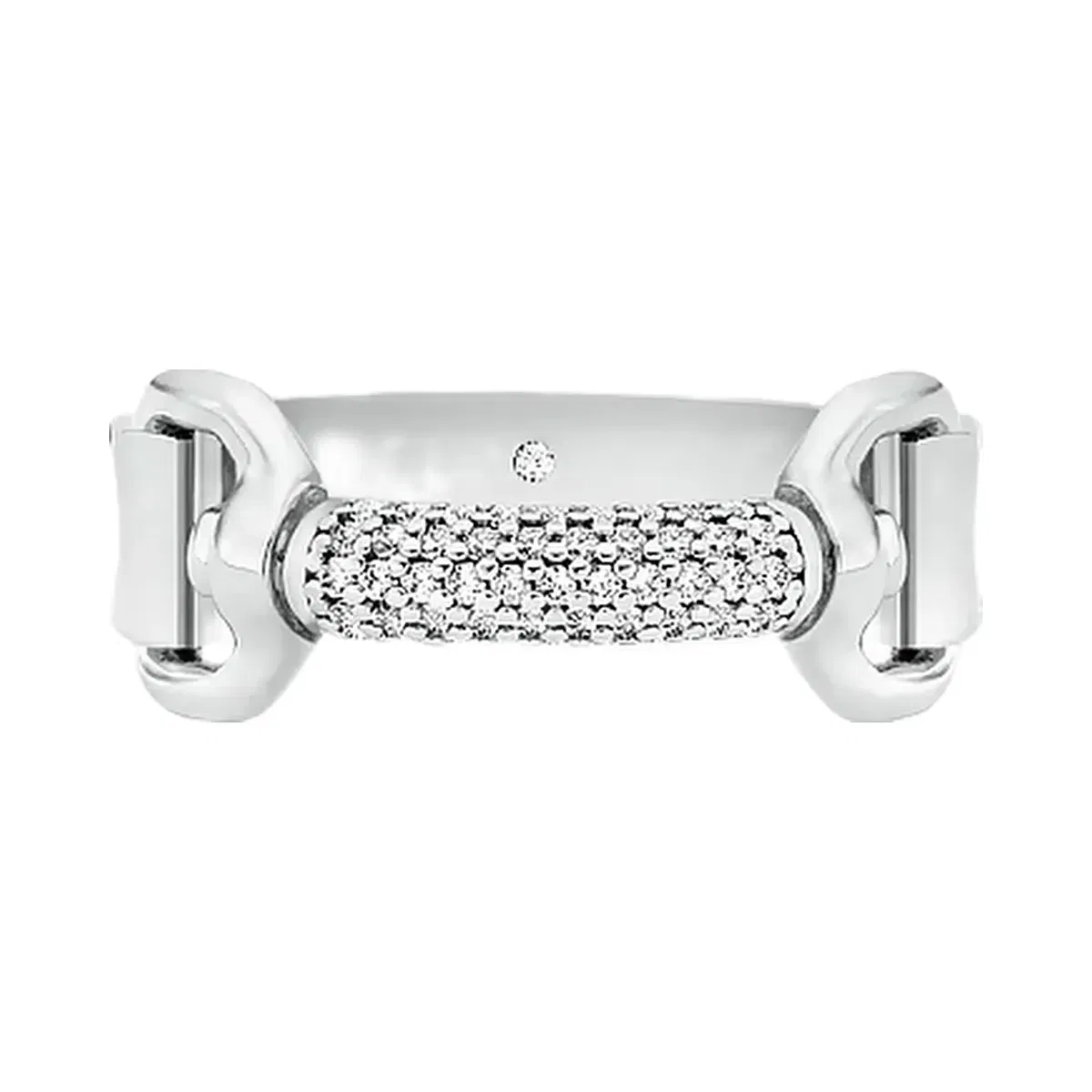Michael Kors Pavé Horsebit Ring Silver