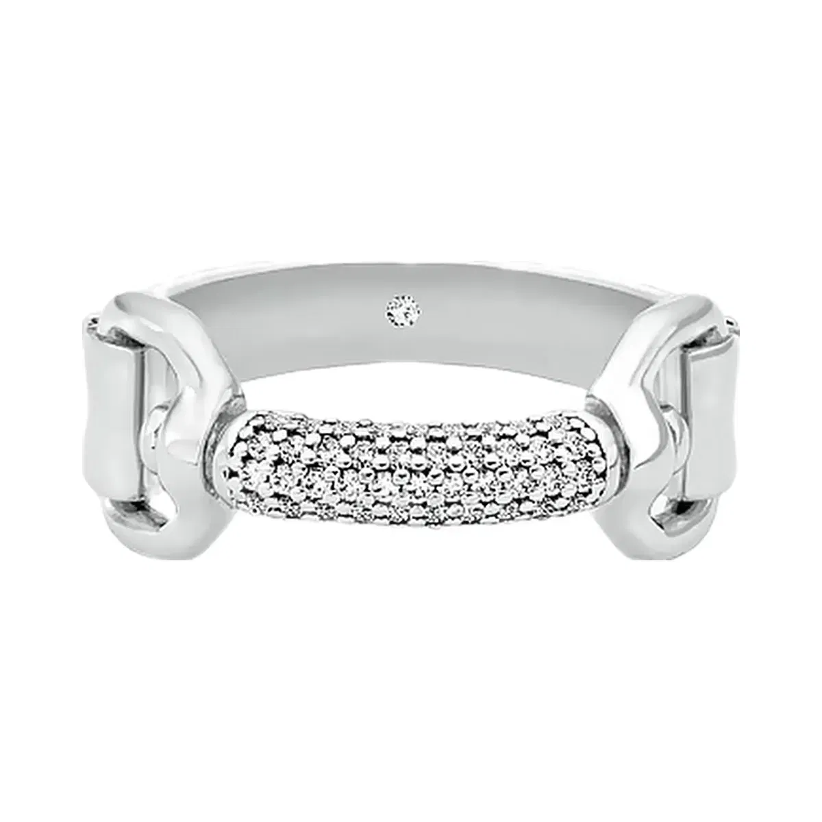 Michael Kors Pavé Horsebit Ring Silver