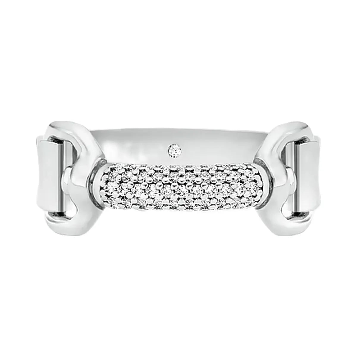 Michael Kors Pavé Horsebit Ring Silver