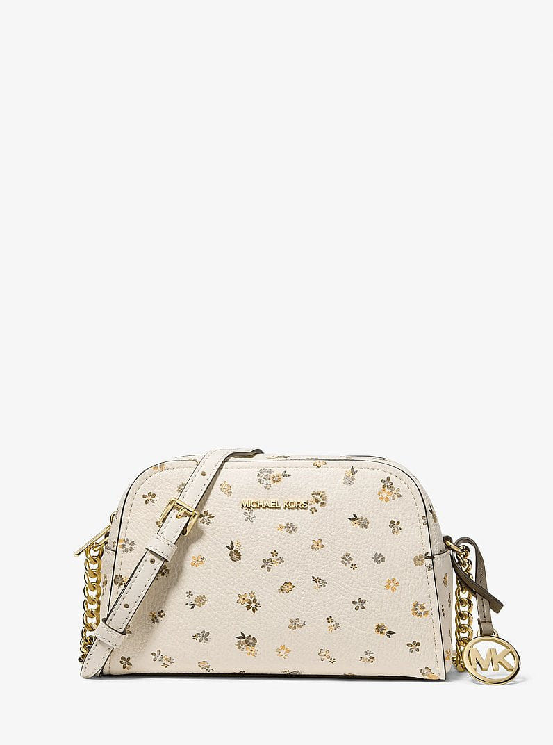 Michael Kors Ashton Extra-Small Floral Printed Camera Crossbody Bag Lt Cream