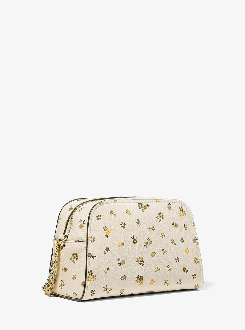 Michael Kors Ashton Extra-Small Floral Printed Camera Crossbody Bag Lt Cream