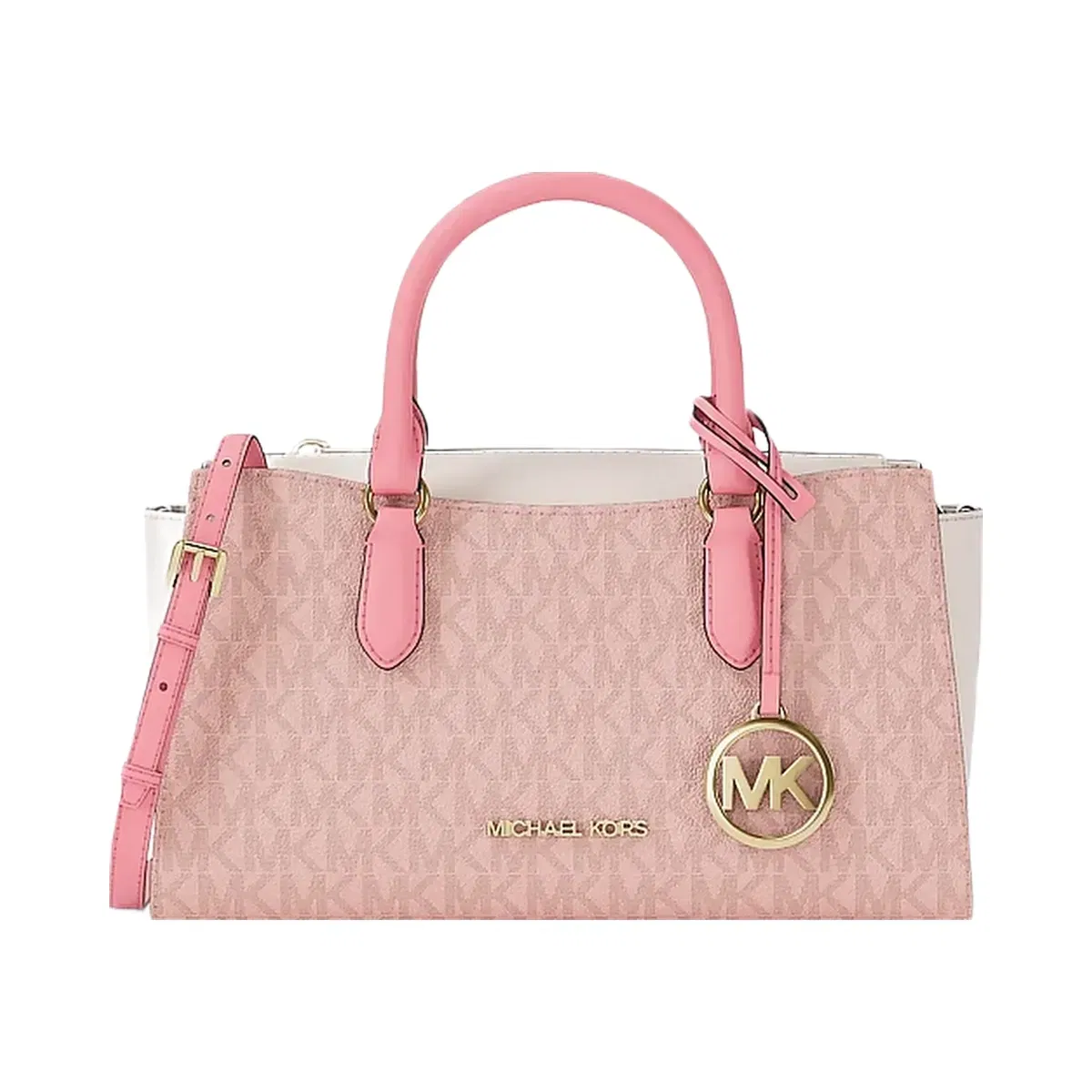 Michael Kors Arden Small Color-Block Signature Logo Messenger Bag Pwd Blsh Mlt