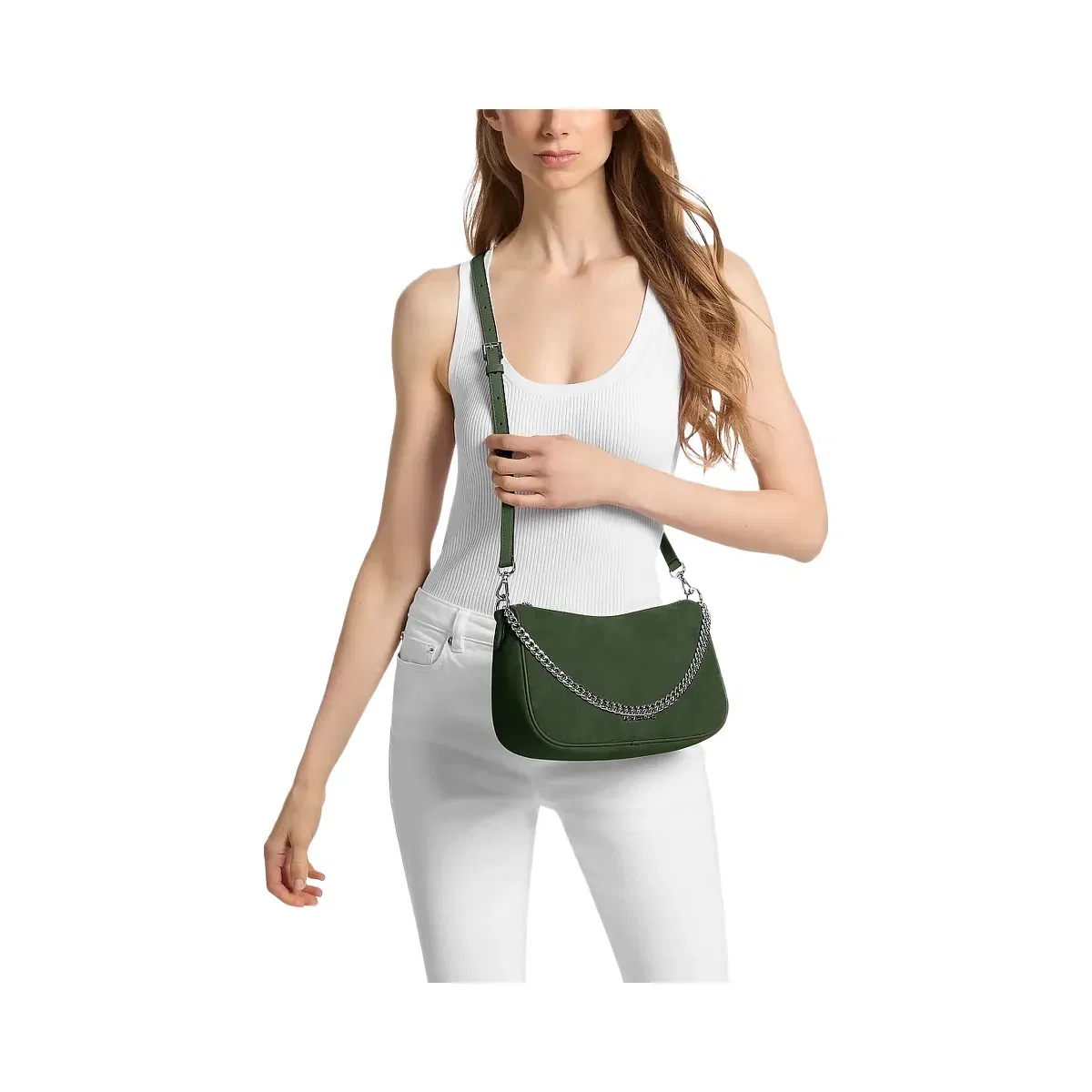 Michael Kors Carmela Medium Convertible Pochette Amazon Green