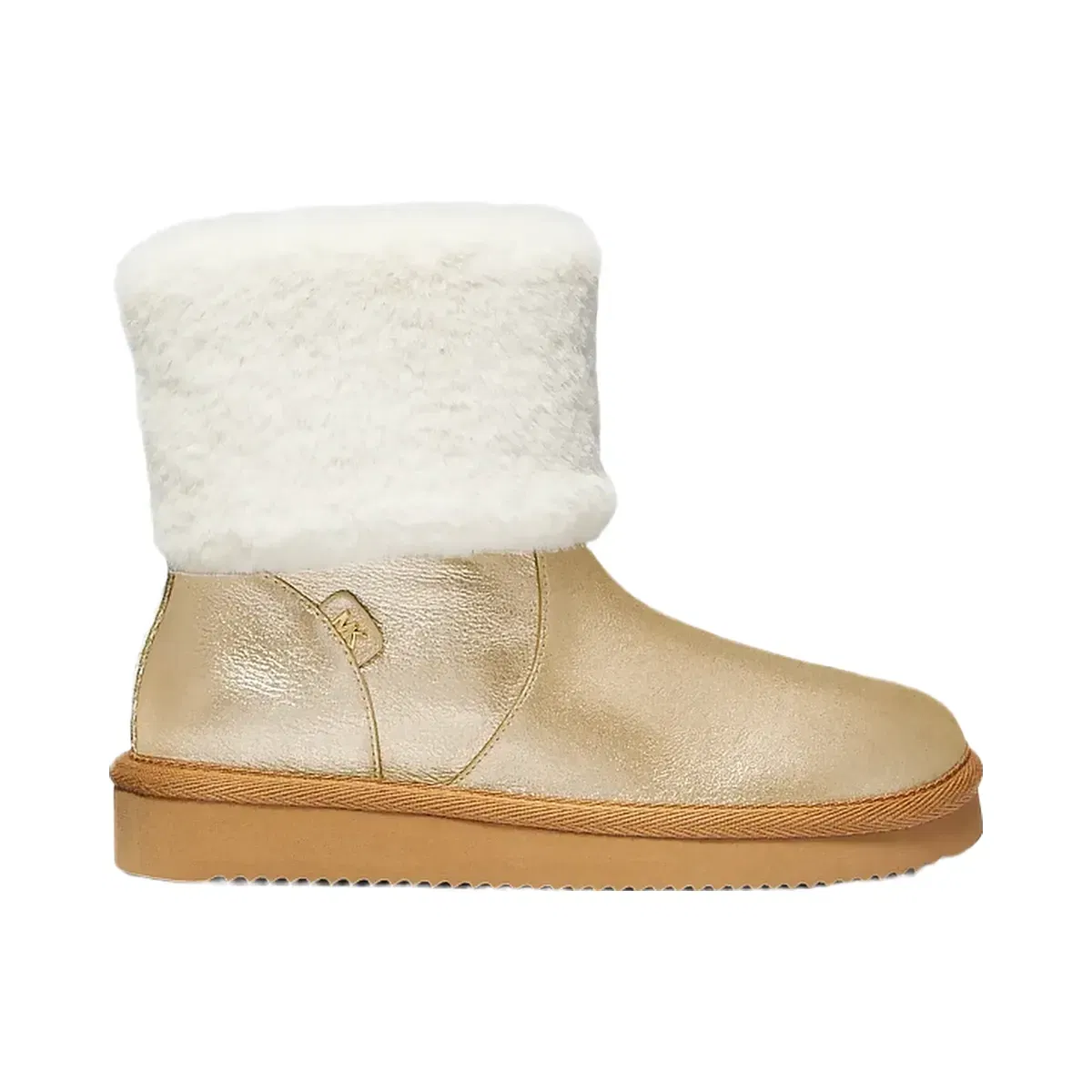 Michael Kors Julia Faux Fur Trim Metallic Leather Boot Pale Gold