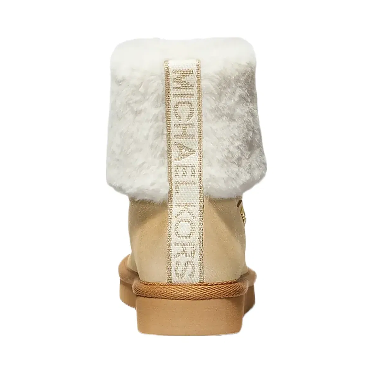 Michael Kors Julia Faux Fur Trim Metallic Leather Boot Pale Gold
