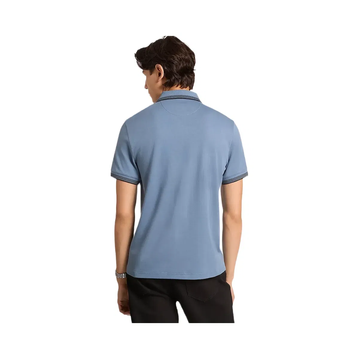 Michael Kors Cotton Zip-Up Polo Shirt Denim