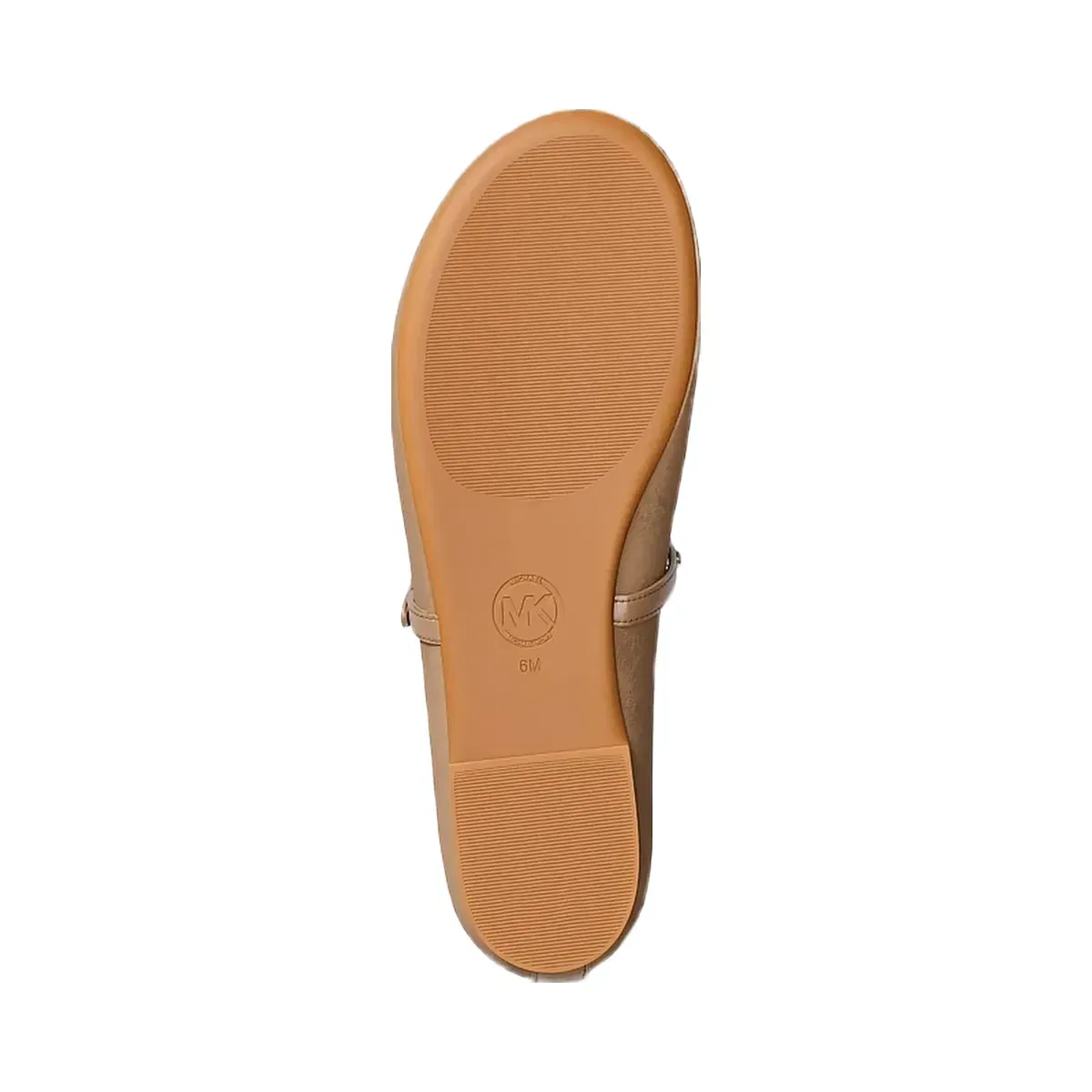 Michael Kors Phoebe Embellished Leather Ballet Flat Camel