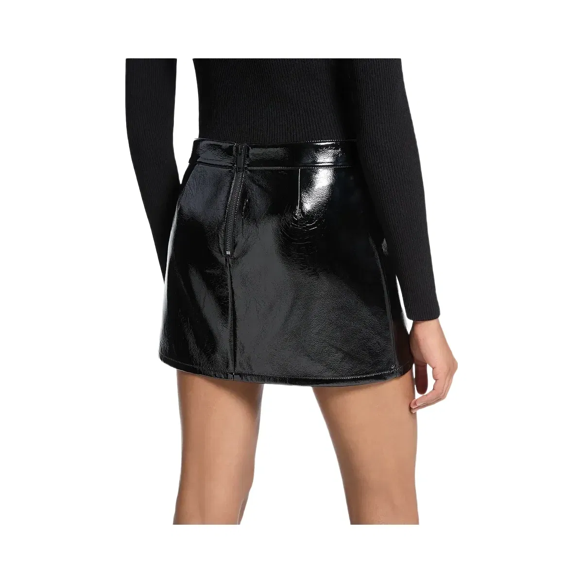 Michael Kors Patent Micro Mini Skirt Black