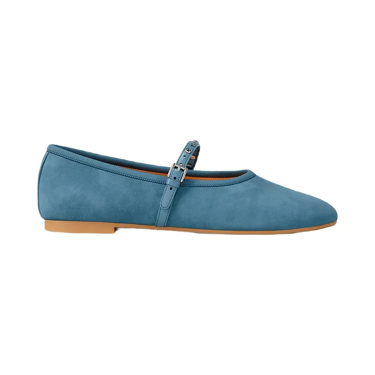 Michael Kors Phoebe Embellished Leather Ballet Flat Denim