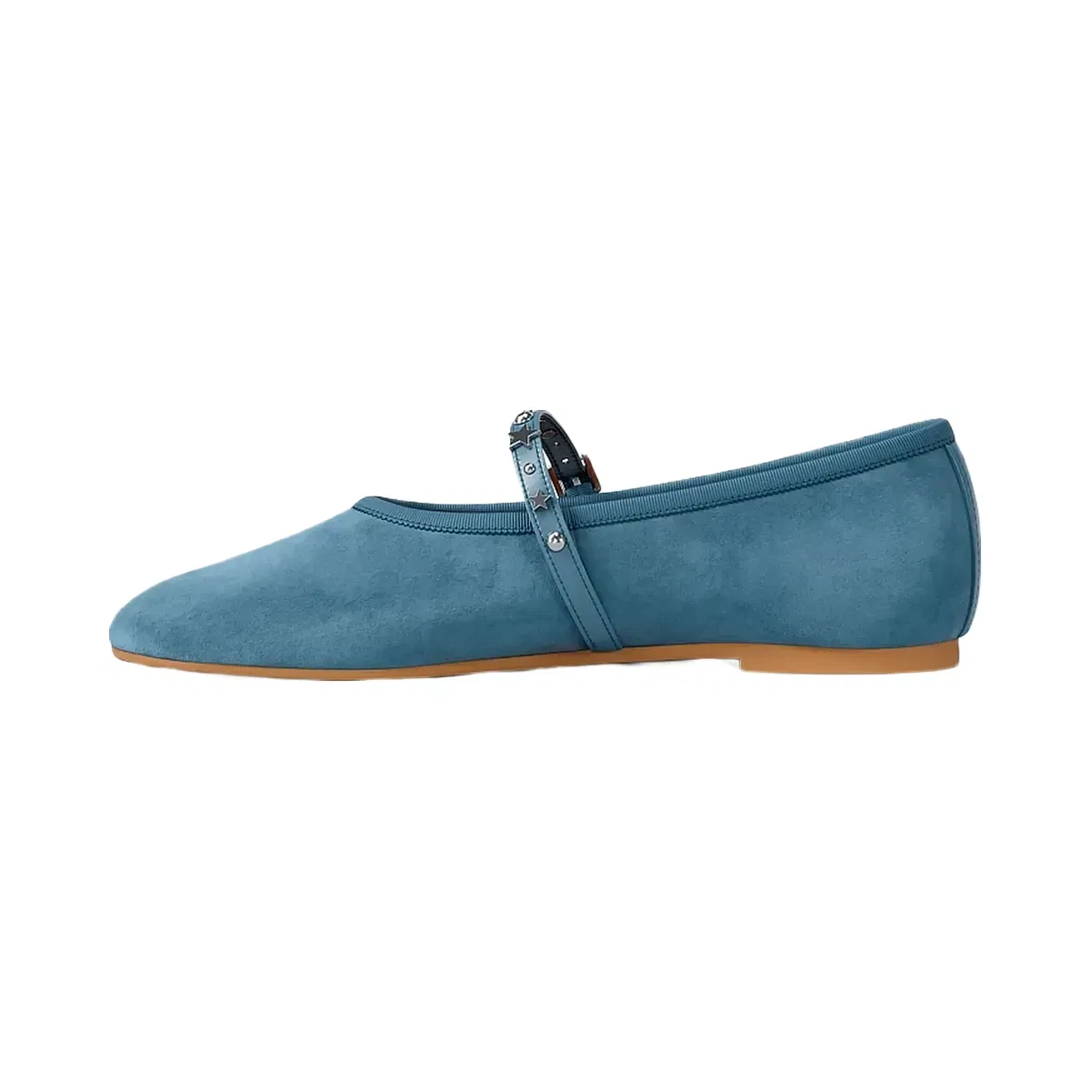 Michael Kors Phoebe Embellished Leather Ballet Flat Denim