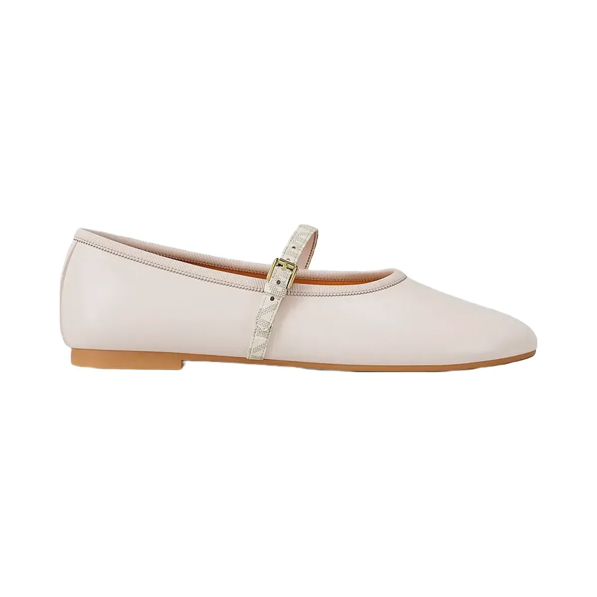 Michael Kors Phoebe Signature Logo Trim Ballet Flat Lt Cream