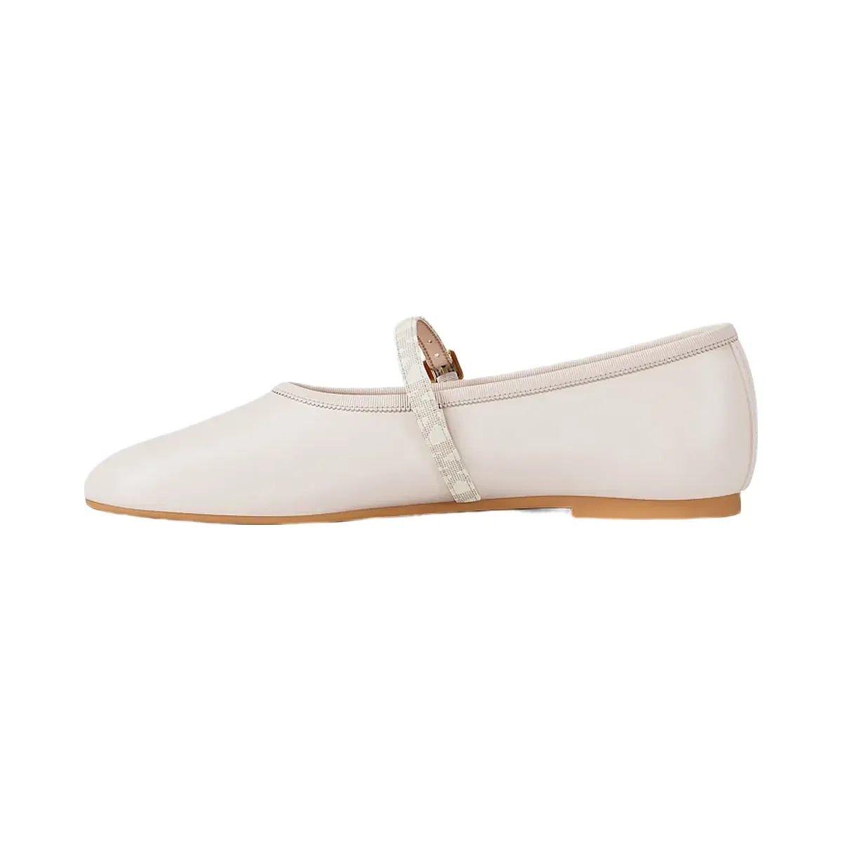 Michael Kors Phoebe Signature Logo Trim Ballet Flat Lt Cream