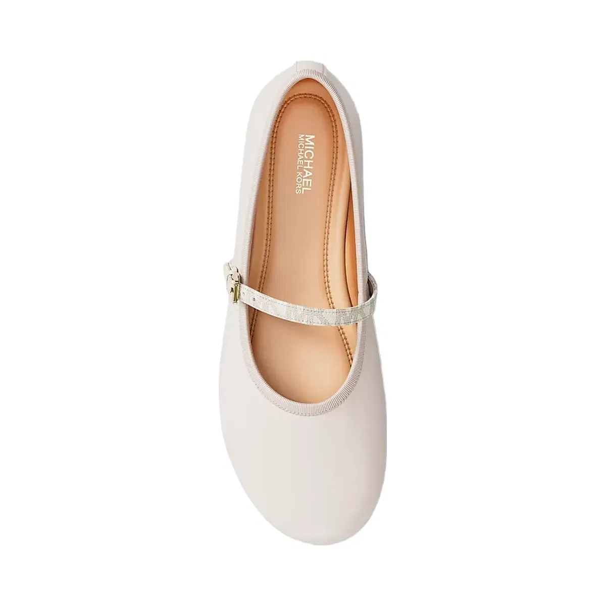 Michael Kors Phoebe Signature Logo Trim Ballet Flat Lt Cream