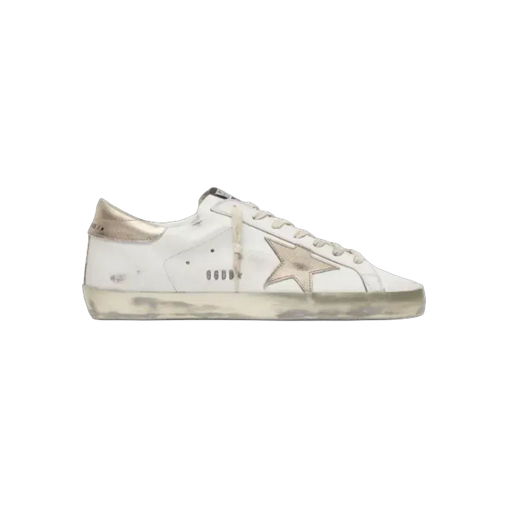Golden Goose Super-Star With Gold Sparkle Foxing And Metal Stud Lettering