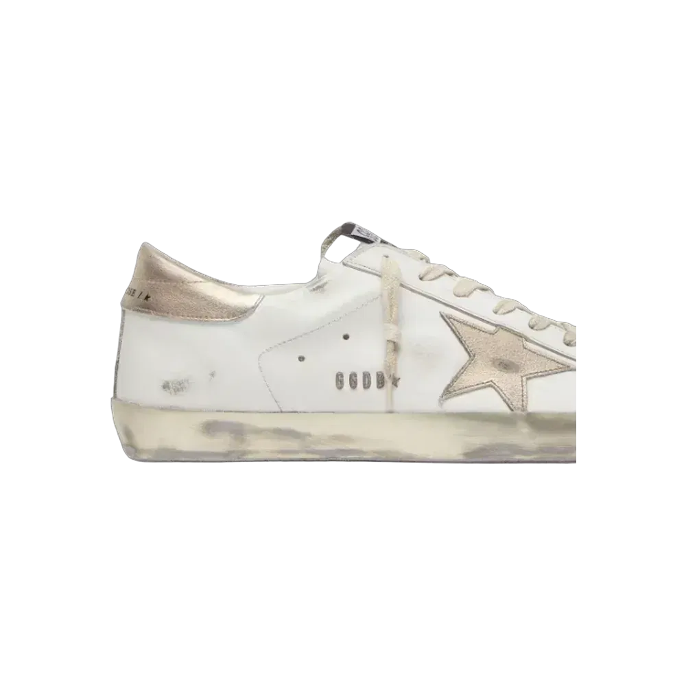 Golden Goose Super-Star With Gold Sparkle Foxing And Metal Stud Lettering