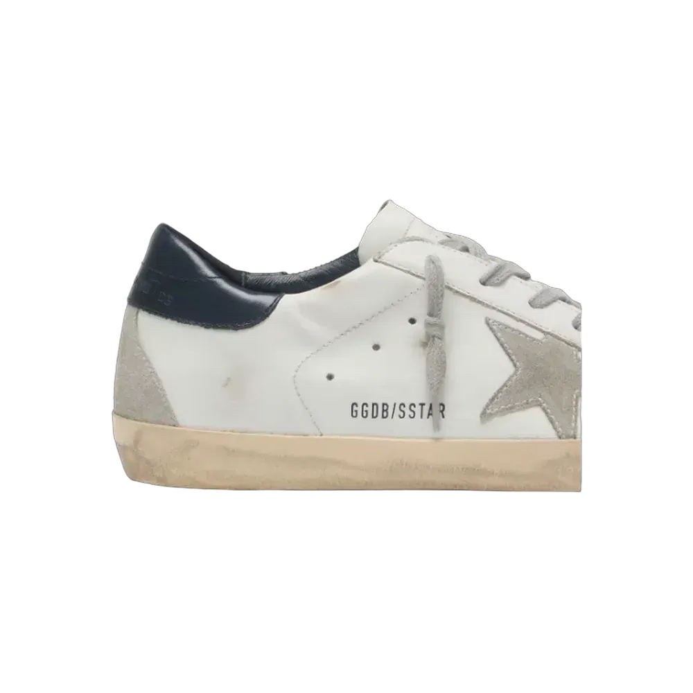 Golden Goose Super-Star With Suede Star And Blue Heel Tab