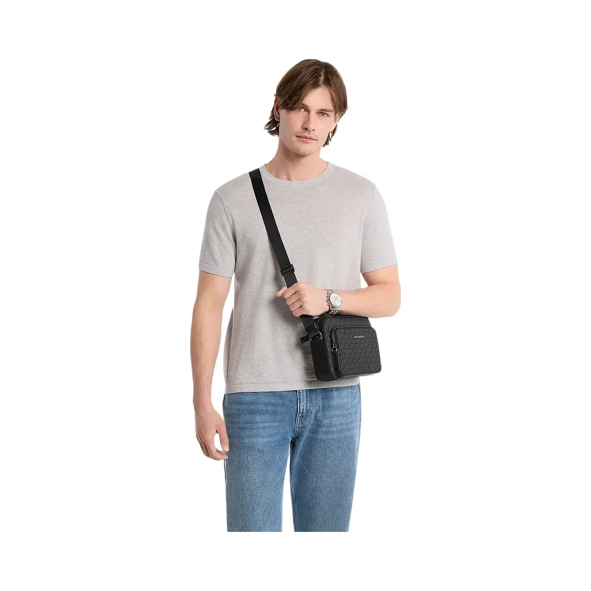 Michael Kors Cooper Signature Logo Flight Bag Black