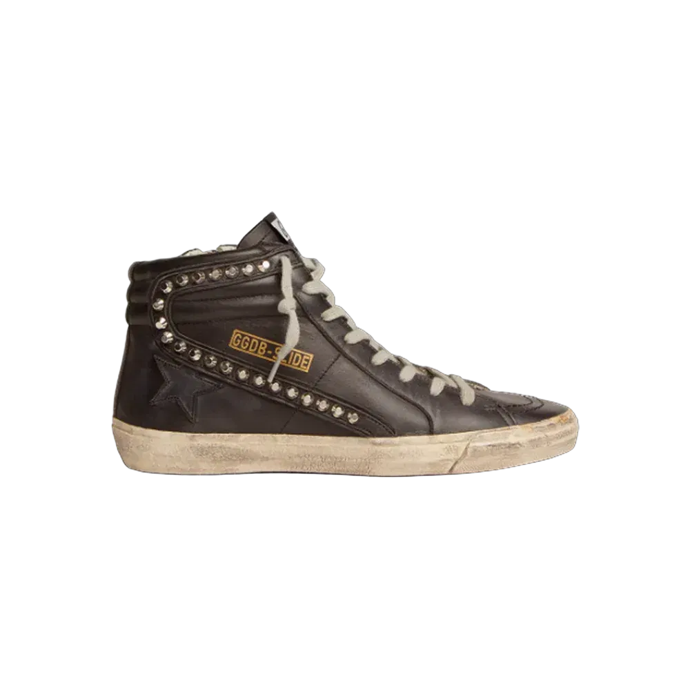 Golden Goose Slide Black With Studs
