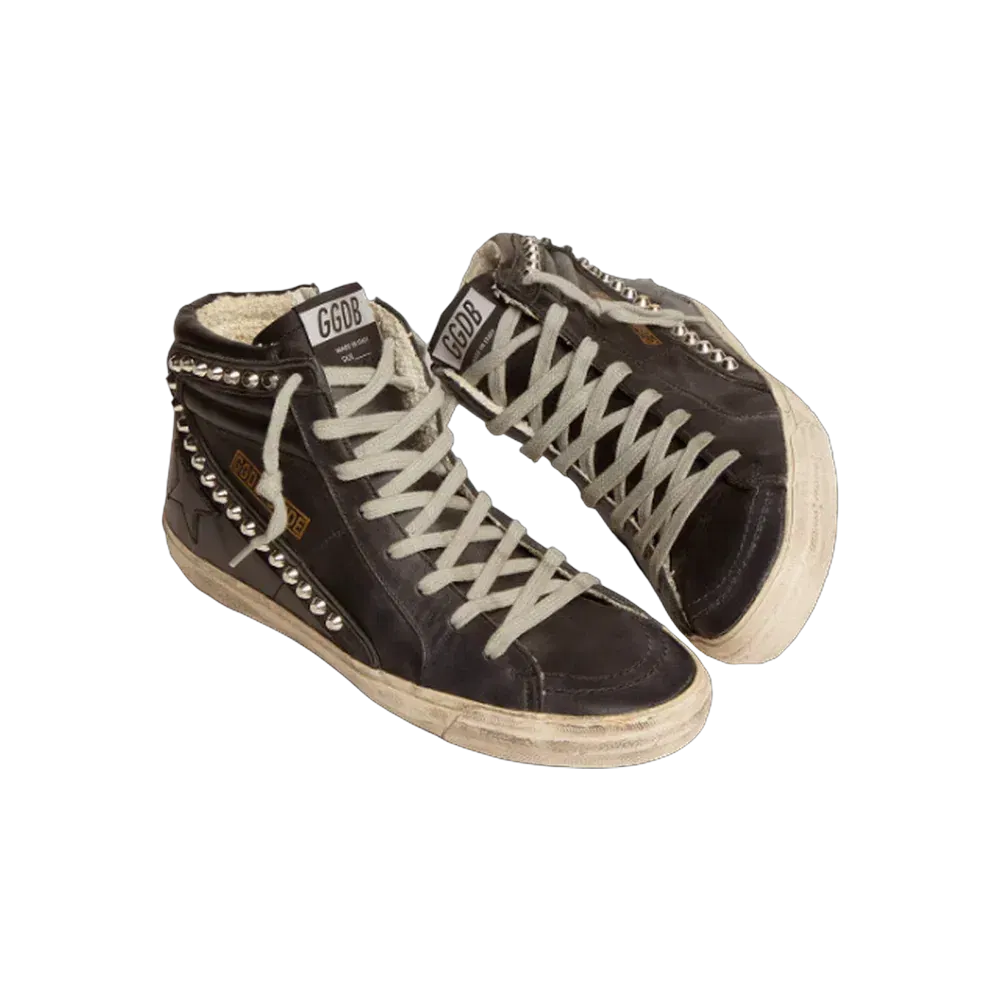 Golden Goose Slide Black With Studs