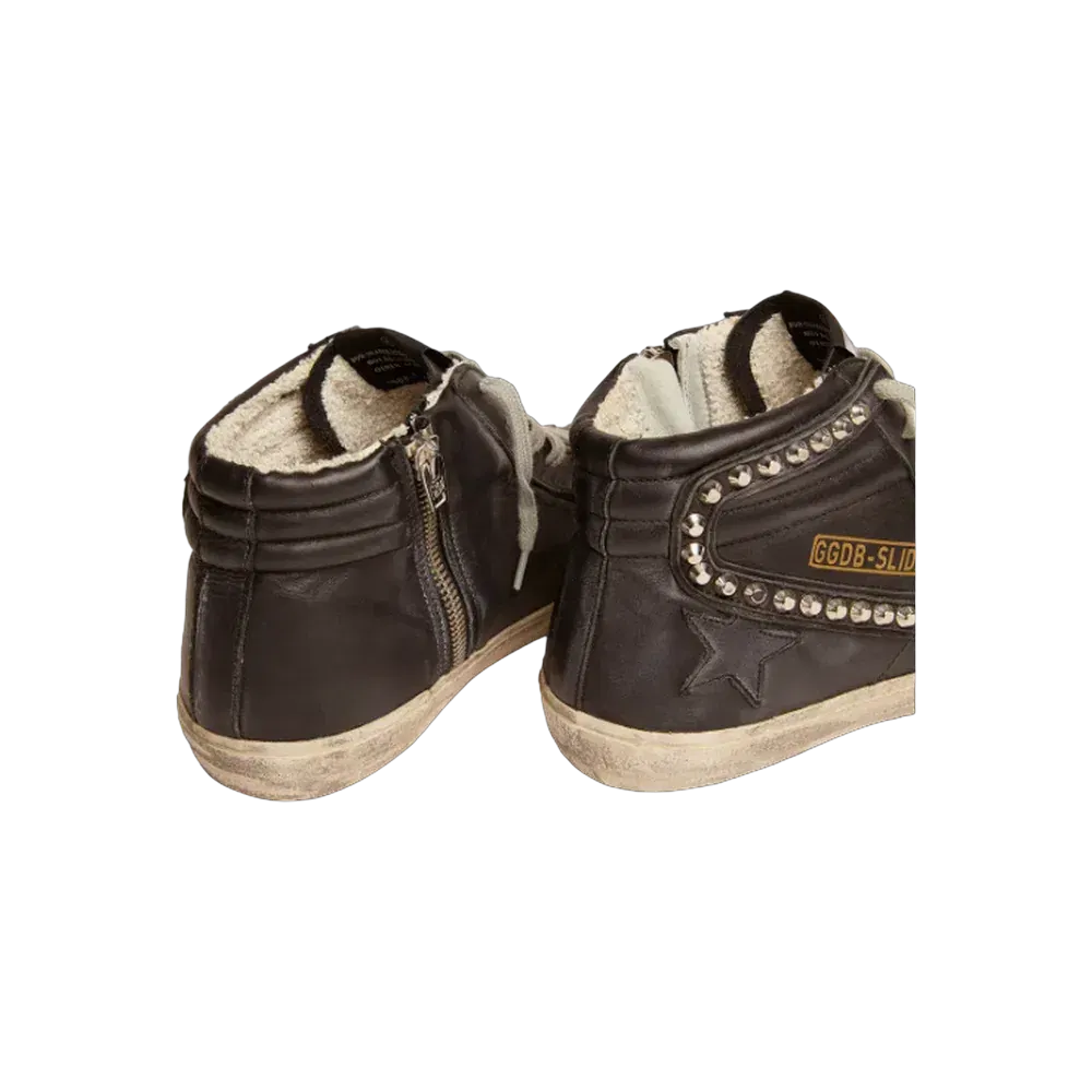 Golden Goose Slide Black With Studs