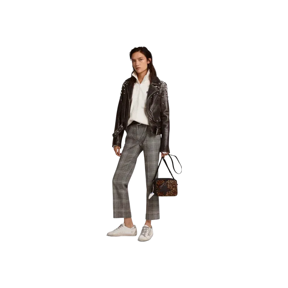 Golden Goose Super-Star With Silver Heel Tab And Metal Stud Lettering
