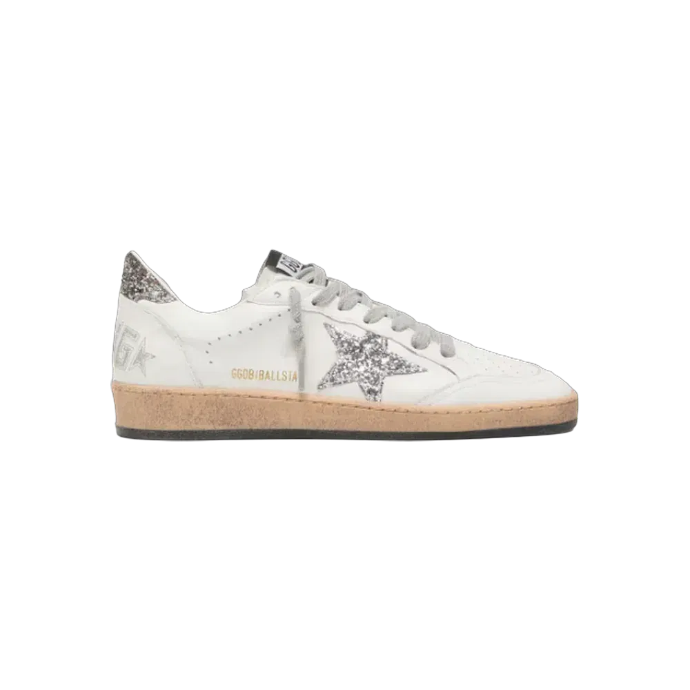 Golden Goose Ball Star Wishes In Nappa Leather With Glitter Star