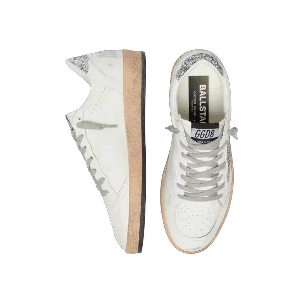 Golden Goose Ball Star Wishes In Nappa Leather With Glitter Star