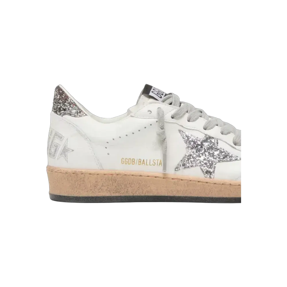 Golden Goose Ball Star Wishes In Nappa Leather With Glitter Star