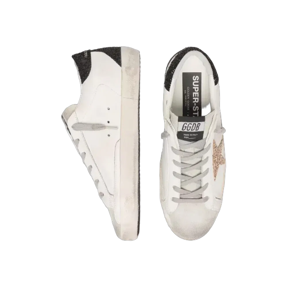 Golden Goose Super-Star In Nappa Leather With Gold Glitter Star