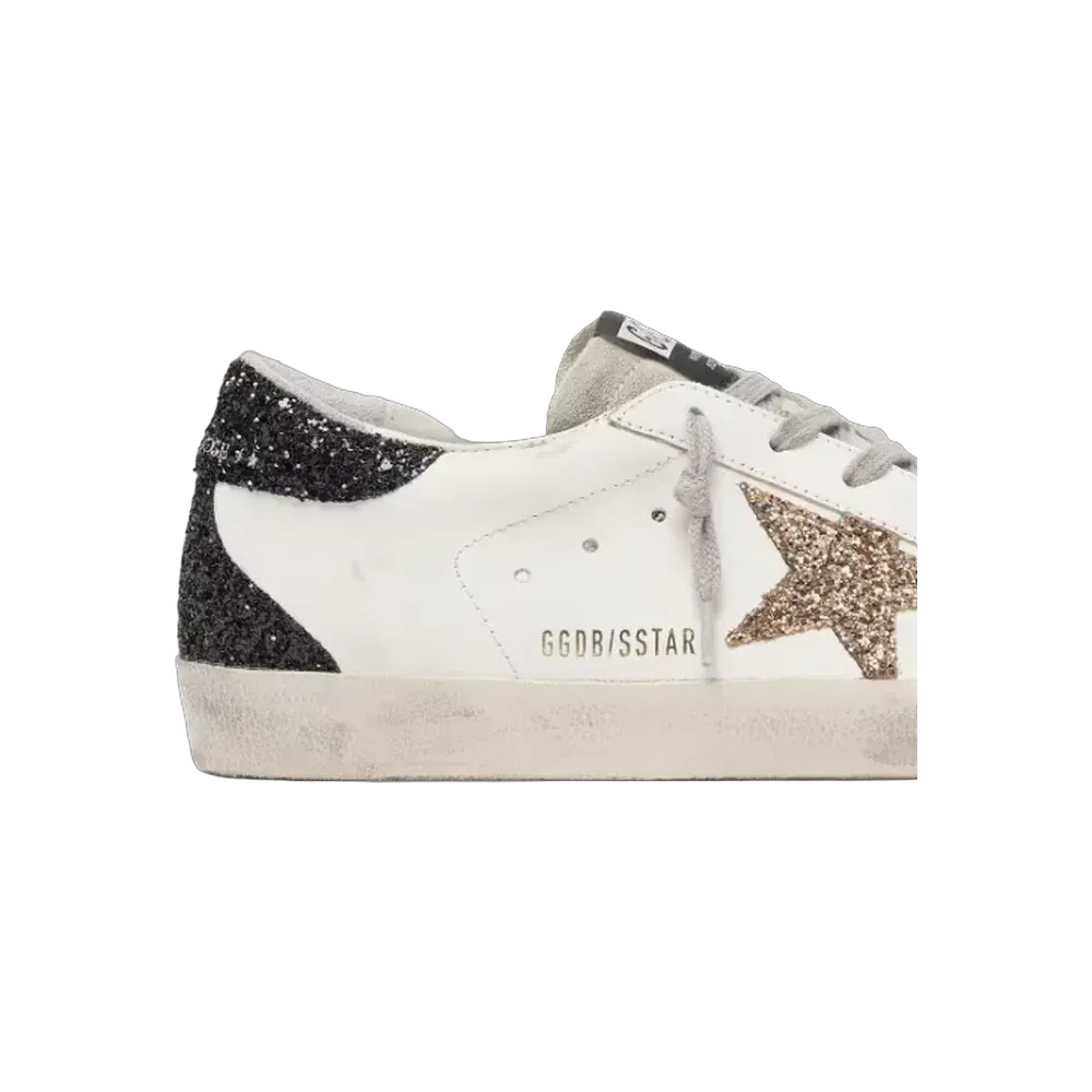 Golden Goose Super-Star In Nappa Leather With Gold Glitter Star
