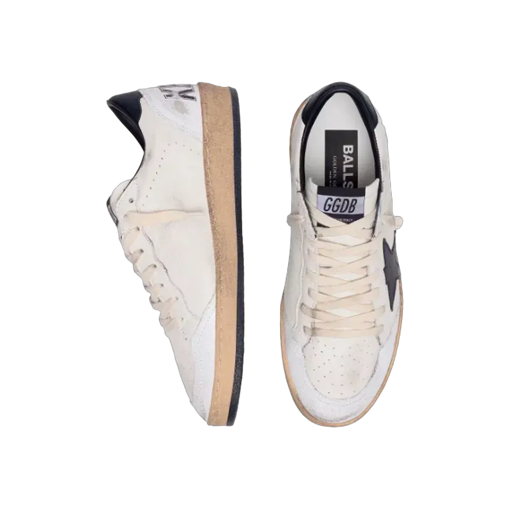 Golden Goose Ball Star In Nappa With Black Star And Black Heel Tab
