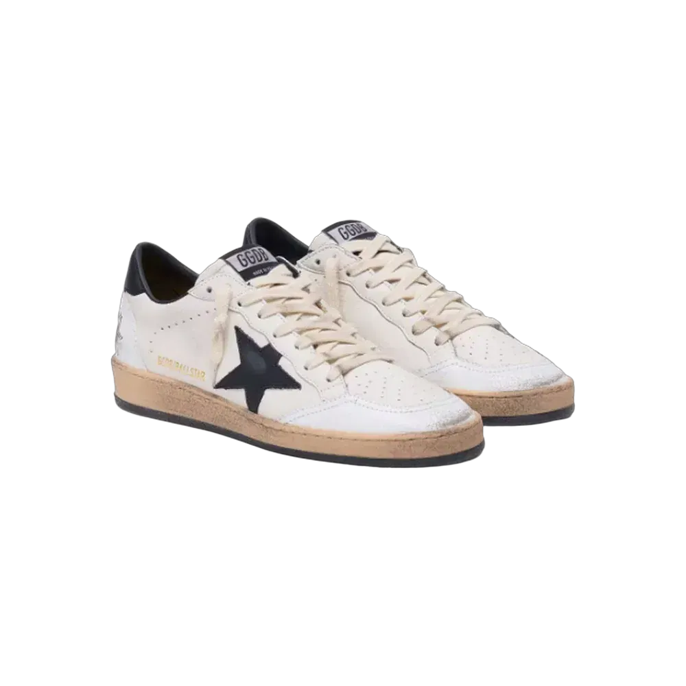Golden Goose Ball Star In Nappa With Black Star And Black Heel Tab