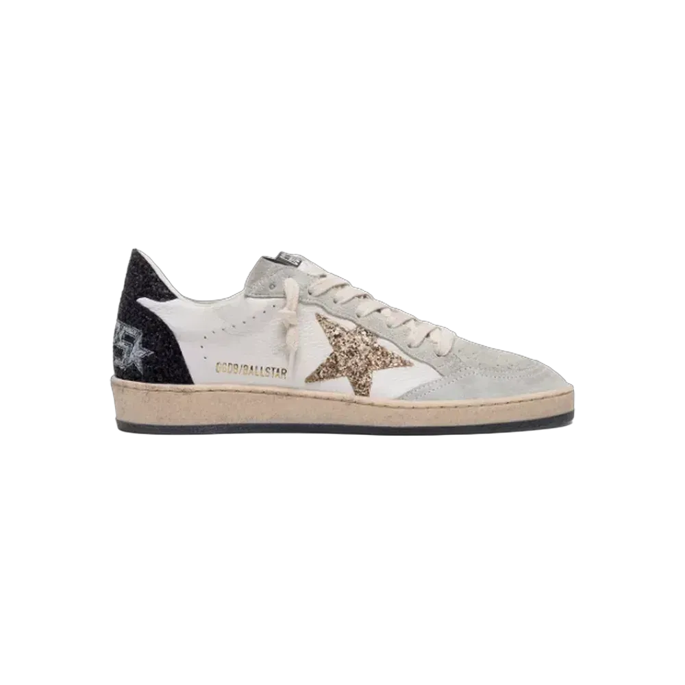 Golden Goose Ball Star In Nappa And Suede With Glitter Star