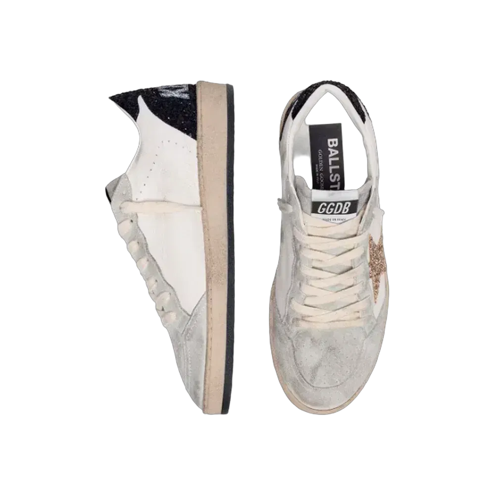 Golden Goose Ball Star In Nappa And Suede With Glitter Star